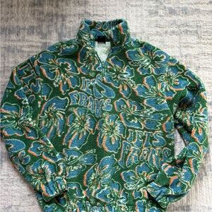 Urban Outfitters Oversized Green and Blue Floral Sweatshirt